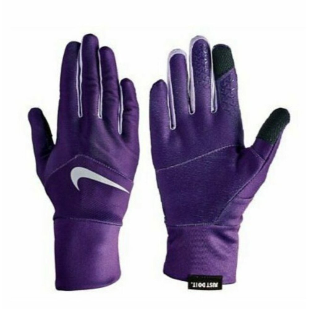NIKE Dri-Fit Tempo Run Gloves Womens Size XS - Night Purple/Violet Mist/Silver